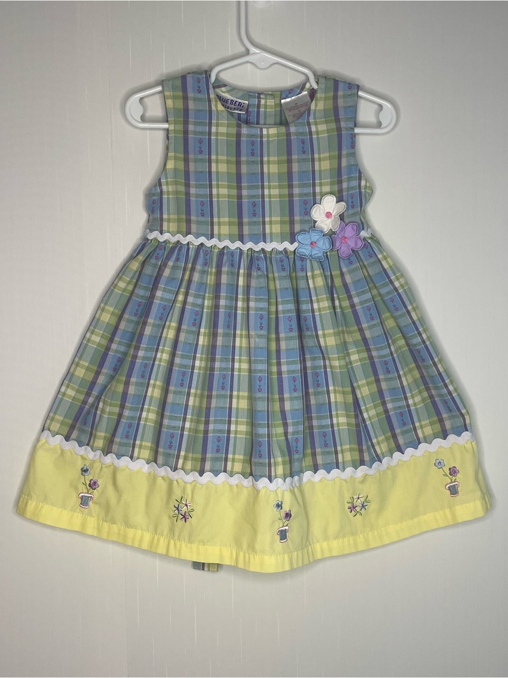 Blueberi Boulevard Plaid Easter Spring Dress Embroidery 2009 Girl 3T